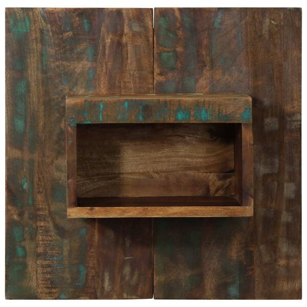 vidaXL Mesa de cabeceira multicor 50x27x50cm madeira maci&ccedil;a recuperada