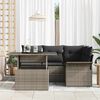 vidaXL Conjunto de Sof&aacute; de Jardim 5 pcs Cinzeto Rattan Sint&eacute;tico