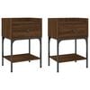 vidaXL Mesas cabeceira 2pcs 40,5x31x60 deriv.madeira carvalho castanho