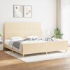 vidaXL Estrutura de cama sem colch&atilde;o 200x200 cm tecido cor creme