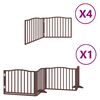 vidaXL Port&atilde;o c&atilde;es c/ porta dobr&aacute;vel 12 pain&eacute;is 960 cm &aacute;lamo castanho
