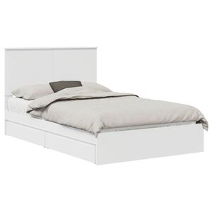 vidaXL Cama com Armazenamento Branco 120 x 190 cm Madeira processada