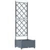 vidaXL Vaso de Jardim Cinza Claro 40 x 40 x 125,5 cm Pl&aacute;stico