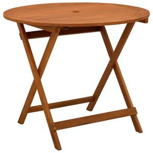 vidaXL Mesa de Jardim Dobr&aacute;vel Castanho &Oslash; 90 x 75 cm