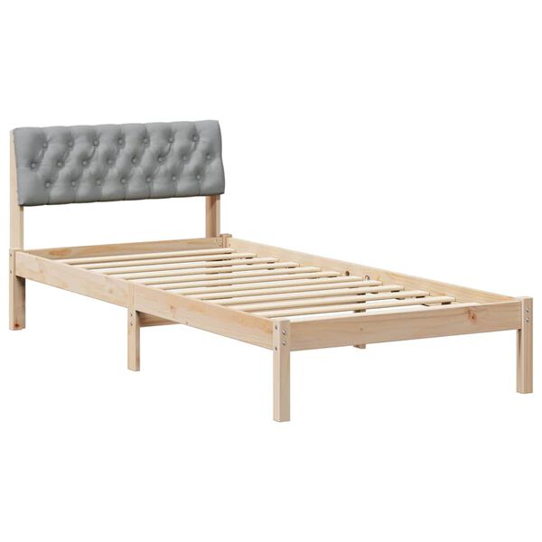 vidaXL Estrutura da cama Marrom e cinza claro 90 x 190 cm