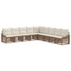 vidaXL Conjunto de Sof&aacute; de Jardim 9 unid. Bege vime PE