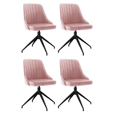 vidaXL Cadeiras de jantar 4 pcs veludo rosa