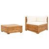 vidaXL 2 pcs conjunto lounge de jardim c/ almofad&otilde;es ac&aacute;cia maci&ccedil;a