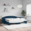 vidaXL Sof&aacute;-cama com gavet&atilde;o e colch&otilde;es 90x200 cm veludo azul