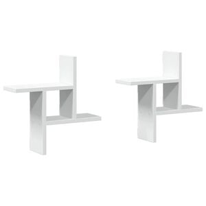 vidaXL Prateleiras de parede 2 pcs 38x12x38cm derivados madeira branco
