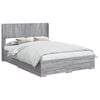 vidaXL Estrutura de Cama com Armazenamento e Cabeceira Sonoma cinzento