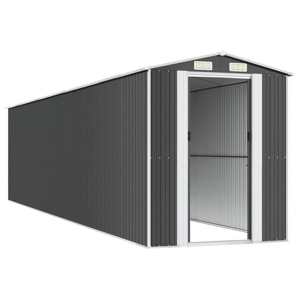 vidaXL Abrigo de jardim 192x855x223 cm a&ccedil;o galvanizado antracite