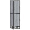 vidaXL Arm&aacute;rio alto 35,5x35x139 cm madeira e metal cinza sonoma