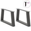 vidaXL Pés para mesa de centro em V, 2 peças, antracite, 60x(30-31,3) cm, aço