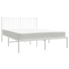 vidaXL Estrutura de cama com cabeceira 140x200 cm metal branco