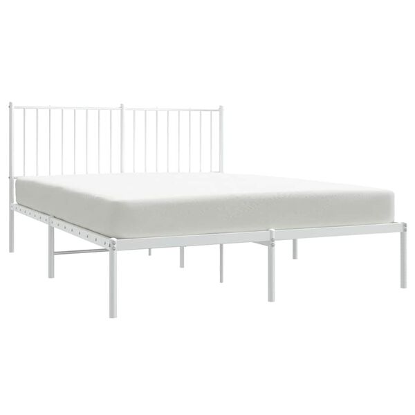 vidaXL Estrutura de cama com cabeceira 140x200 cm metal branco