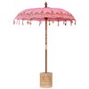 vidaXL Parasol Balin&ecirc;s com Base Rosa 185 x 185 x 260 cm