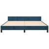vidaXL Estrutura de cama sem colch&atilde;o 160x200 cm veludo azul-escuro