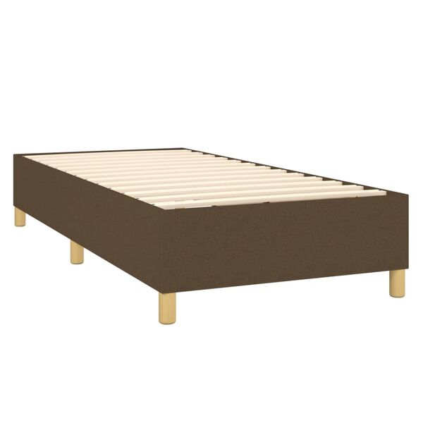 vidaXL Estrutura de cama com molas 90x190 cm tecido castanho-escuro