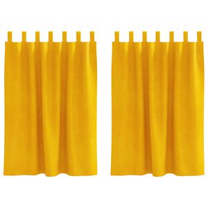 vidaXL Cortinas opacas 2 pcs Amarelo Mostarda 140 x 140 cm Veludo