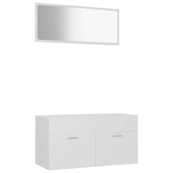 vidaXL 2 pcs conjunto de móveis de casa de banho contraplacado branco