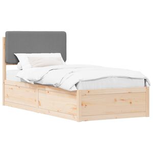 vidaXL Estrutura de Cama com Cabeceira Estofada Cinzento-claro