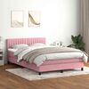 vidaXL Cama box spring com colch&atilde;o 160x210 cm veludo rosa