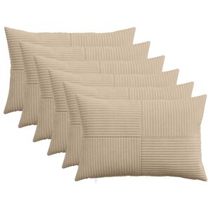 vidaXL Capa almofada 6 pcs ALMELO Cinzento-acastanhado 30 x 50 cm