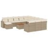 vidaXL 13 pcs conjunto de sof&aacute;s p/ jardim com almofad&otilde;es vime PE bege