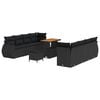 vidaXL Conjunto de Sof&aacute; de Jardim 11 pcs Preto Rattan Sint&eacute;tico