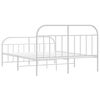 vidaXL Estrutura de cama com cabeceira e p&eacute;s 183x213 cm metal branco