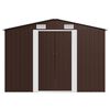 vidaXL Abrigo de jardim 257x489x181 cm metal castanho
