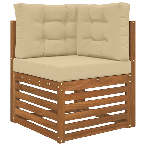 vidaXL Almofada para Sof&aacute; Externo 3 pcs Bege Poli&eacute;ster