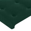 vidaXL Cabeceira de cama c/ abas tecido 147x16x78/88cm verde-escuro