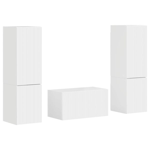 vidaXL Conjunto de m&oacute;vel de TV 5 pcs Branco Brilhante