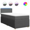 vidaXL Cama com molas/colch&atilde;o 90x200 cm tecido cinzento-escuro