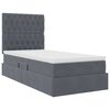 vidaXL Cama com arruma&ccedil;&atilde;o e colch&atilde;o Cinza Escuro 90 x 200 cm Veludo