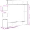 vidaXL Conjunto de arm&aacute;rio TV de parede 9 pcs madeira madeira velha