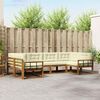 vidaXL Conjunto de Sof&aacute;s para Exterior 6 pcs Natural e Creme
