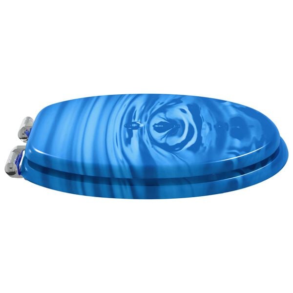 vidaXL Assento de Vaso Sanit&aacute;rio 2 pcs Gota Azul 44 x 38 cm