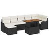 vidaXL Conjunto de Sof&aacute; de Jardim 8 unid. Preto e creme