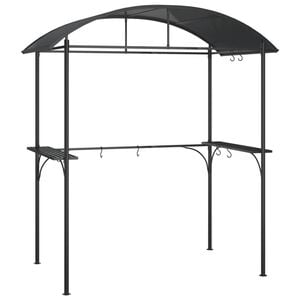 vidaXL Gazebo churrasco prateleiras laterais 220x115x230 a&ccedil;o antracite