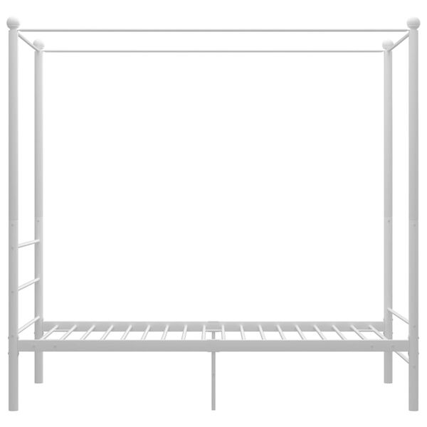 vidaXL Estrutura de cama com dossel metal branco 90x200 cm