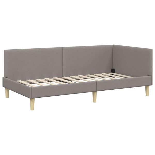 vidaXL Estrutura de Cama de Canto Cinzento-acastanhado 100 cm x 200 cm
