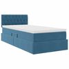 vidaXL Cama com Armazenamento Azul Escuro 100 x 200 cm Veludo