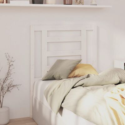 vidaXL Cabeceira de cama 81x4x100 cm pinho maciço branco