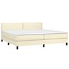 vidaXL Cama box spring c/ colch&atilde;o/LED 200x200cm couro artificial creme