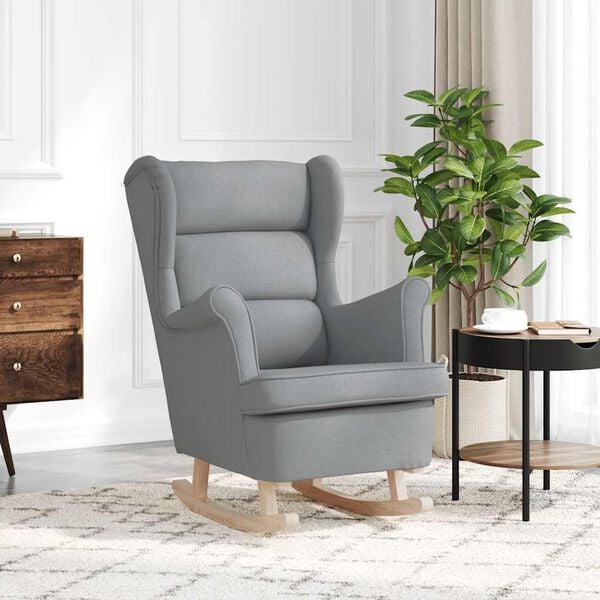 vidaXL Cadeira de baloi&ccedil;o 74x90x102 cm tecido cinzento-claro