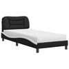 vidaXL Cama com colch&atilde;o Hvar 80x200 cm couro artificial preto e branco
