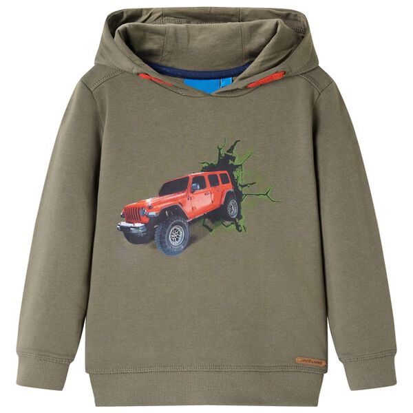 Sweatshirt com capuz para crian&ccedil;a cor caqui 116